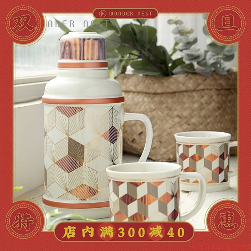 Old Shanghai retro ceramic kettle with cold water glass high - temperature explosion - proof household cold water mass to the fridge