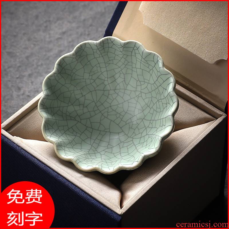 The azure glaze porcelain teacup kunfu tea light ru up market metrix who cup single CPU getting high - end men 's individual special sample tea cup