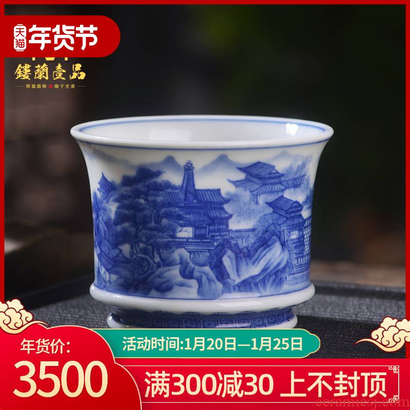 All hand - made porcelain of jingdezhen ceramics pavilions master cup kunfu tea, tea cup of individual single cup cup