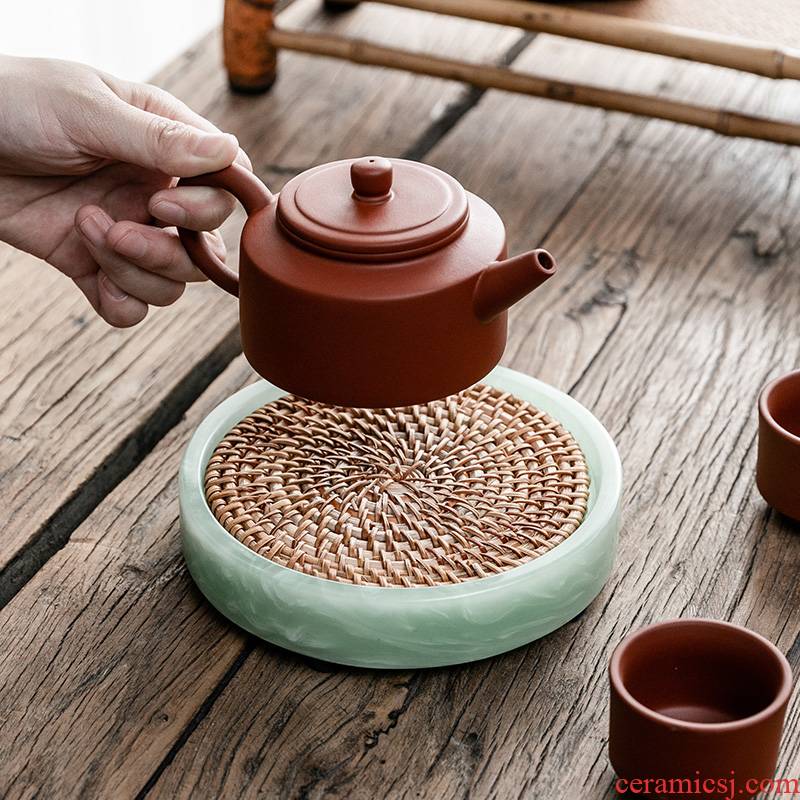 Hui shi ceramic creative coarse TaoYang pot pot bearing round ceramic pot water pot pad contracted kung fu tea saucer