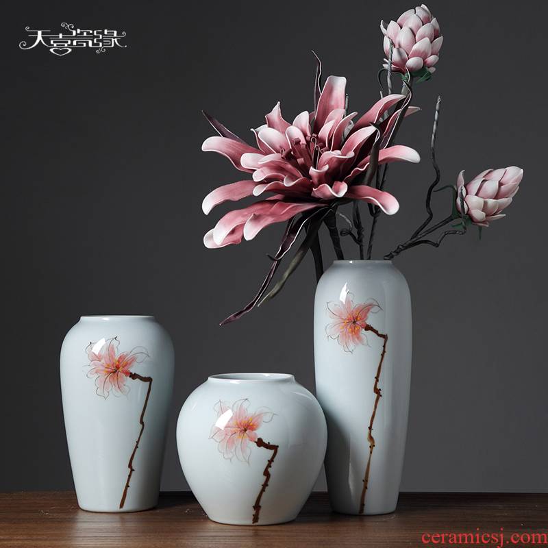 Jingdezhen I and contracted ceramic vase furnishing articles sitting room TV cabinet table soft adornment dried flowers flower arrangement