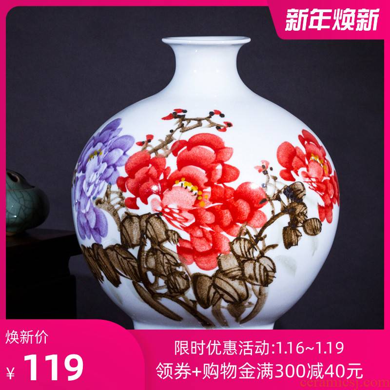 160 jingdezhen ceramic pastel blue and white porcelain vase hand - made bucket color lotus sitting room home handicraft furnishing articles