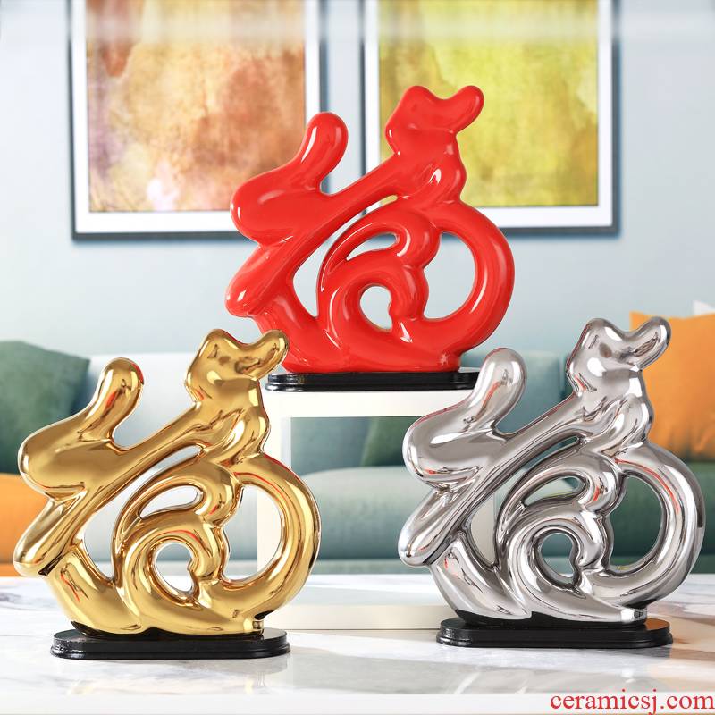 Heart - shaped furnishing articles floret bottle home sitting room ark, ceramics decoration decoration version into opening gifts to everyone