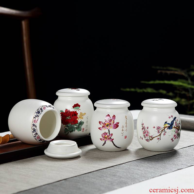 Jingdezhen ceramic tea pot inferior smooth small seal pu - erh tea store receives ceramic pot home office work travel
