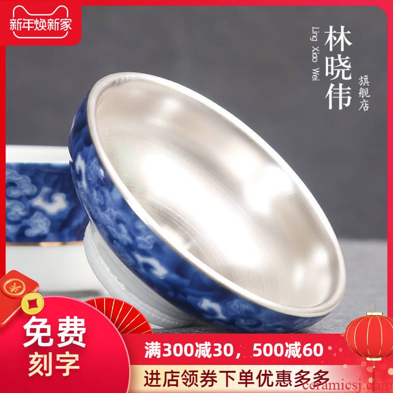 Jingdezhen colored enamel ceramic) filter in hot tea tea tea tasted silver gilding kung fu tea accessories filter