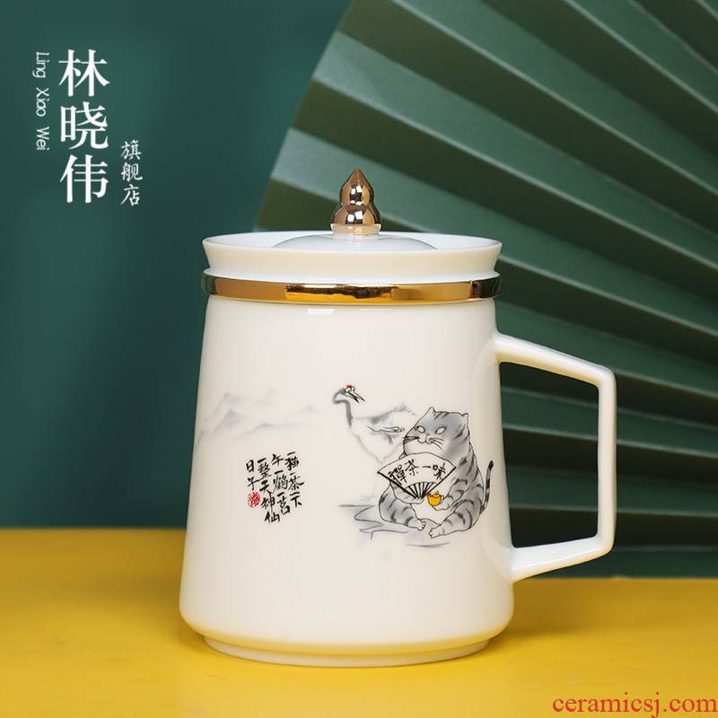 Japanese teacup creative high mark cup cup appearance level web celebrity office ceramic tea cup with cover the custom