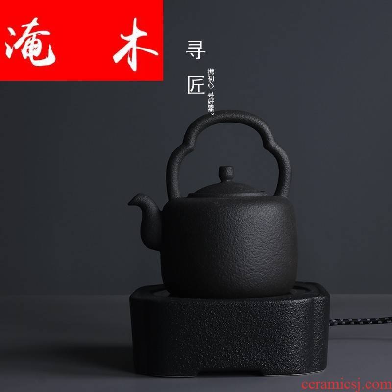 Submerged wood, black pottery cooking pot coarse pottery pot of electric kettle ceramic high - capacity girder TaoLu boiled tea, kungfu tea set