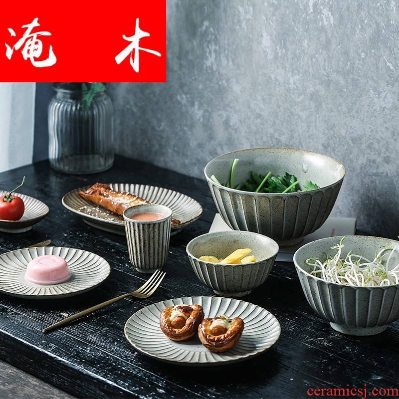 Flooded mu yi long hin Japanese simple ceramic tableware bowls rainbow such as bowl dish dish dish dish tableware restoring ancient ways the dishes