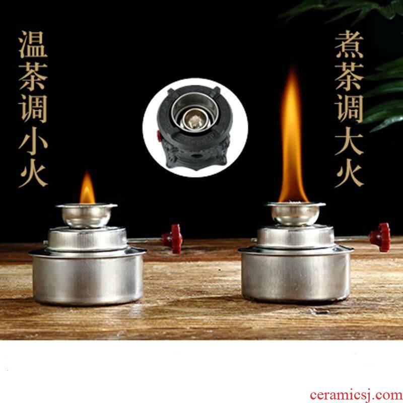 Alcohol lamp boiling tea trumpet Alcohol furnace temperature heating base tea stove stainless steel glass Alcohol lamp cotton wick