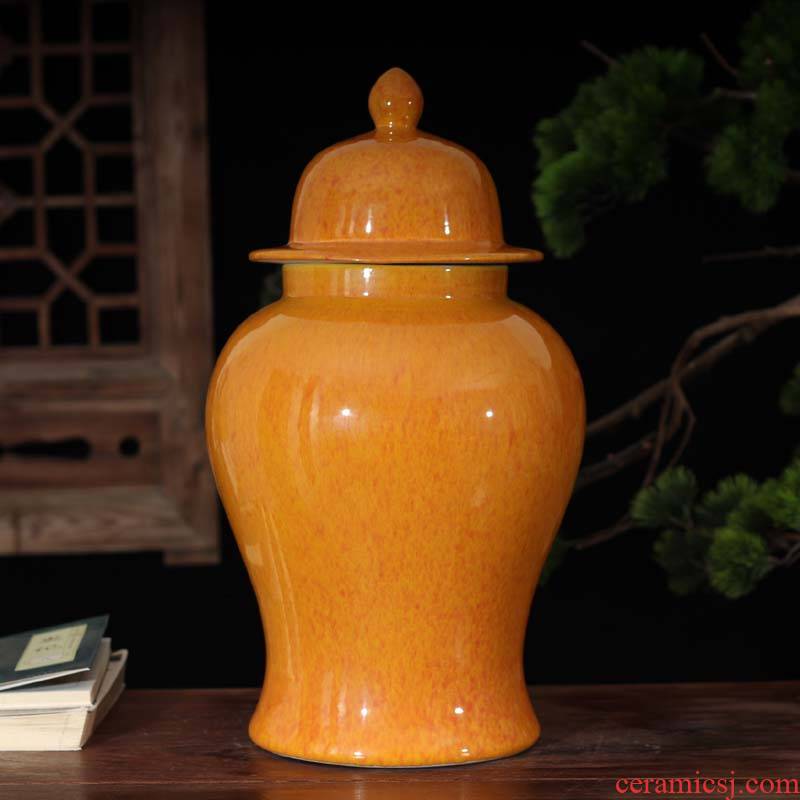 Jingdezhen up general orange blue as cans of soft adornment display general general warm pot