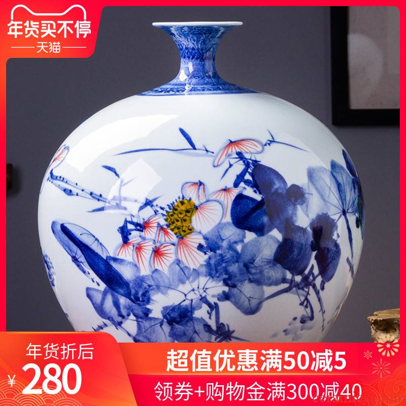 468 jingdezhen ceramic hand - made of blue and white porcelain vase furnishing articles flower arranging new Chinese style porch decoration decoration