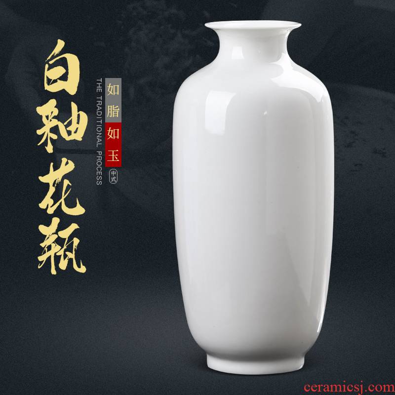 Jingdezhen ceramics pure white floret bottle place flower arranging I and contracted sitting room Chinese style household decorative arts and crafts