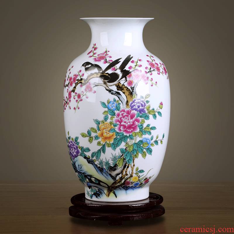 Jingdezhen ceramic vase sitting room home furnishing articles rich ancient frame study Chinese flower arranging, desktop decoration