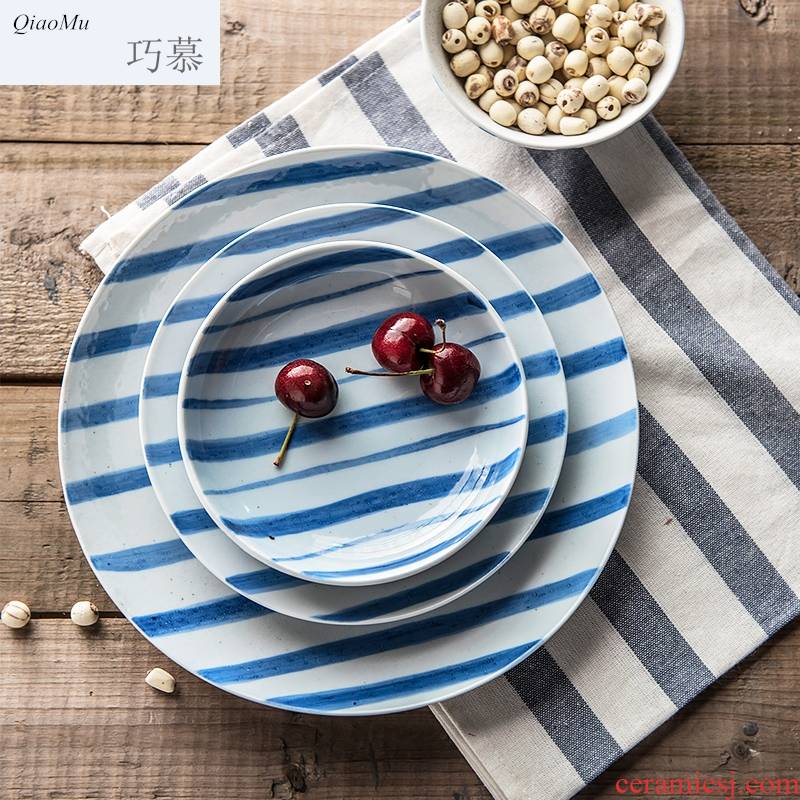 Qiam qiao mu Japanese creative household ceramics ceramic plate fresh beef dish dish to Karen FanPan plate