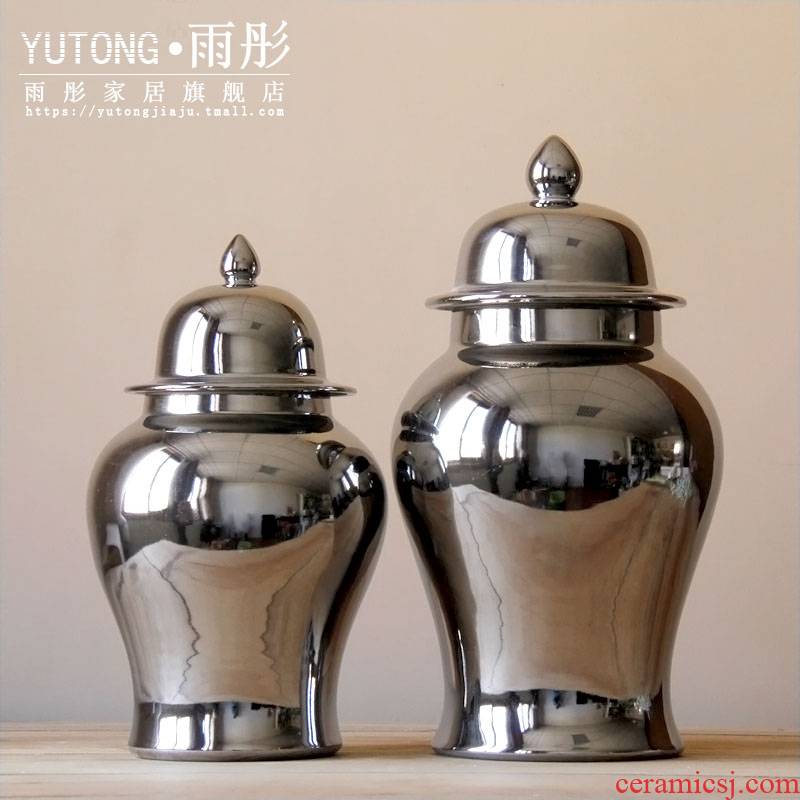 Booking with jingdezhen ceramic gold - plated silver pot - bellied general tank storage tank manual home furnishing articles in the living room