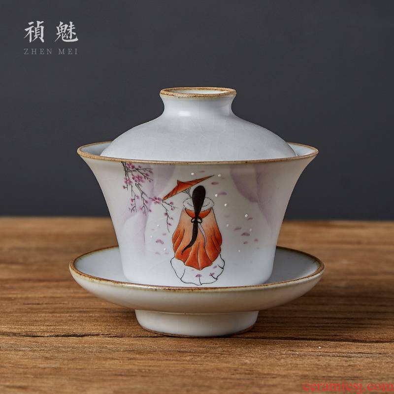 Shot incarnate all hand your up hand - made beauty three just tureen jingdezhen ceramic cups kung fu tea tea bowl