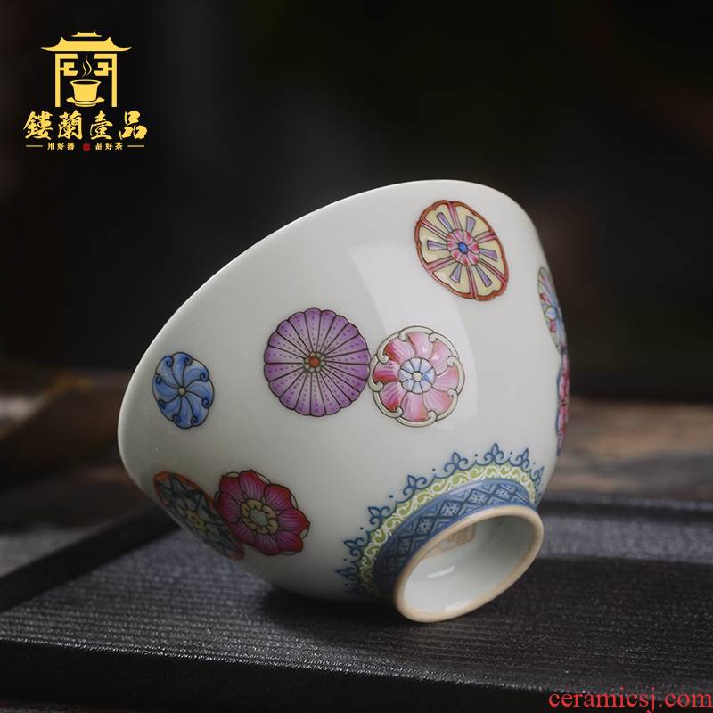 Jingdezhen ceramic all hand - made pastel ball take master cup kunfu tea, tea cup sample tea cup individual single CPU