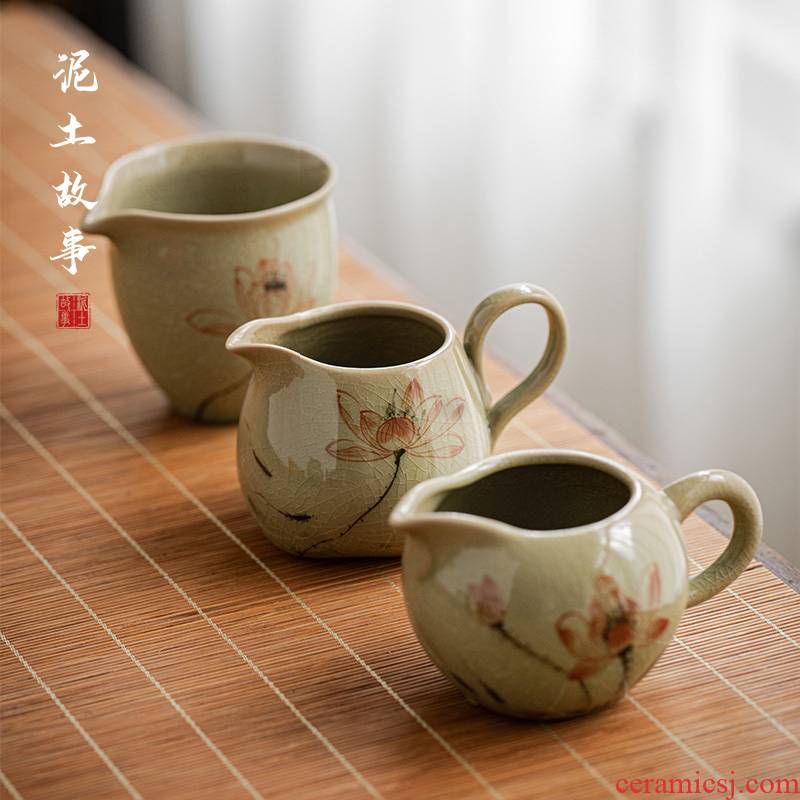 Jingdezhen hand - made lotus of the up fair keller kung fu tea tea tea sea points exchanger with the ceramics filter accessories and a cup of tea