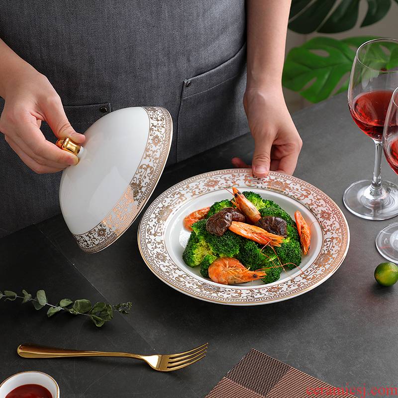 Hotel western - style food tableware of pottery and porcelain bowl with cover plate wing run rice FanPan abalone steak table Japanese yulan to offer them