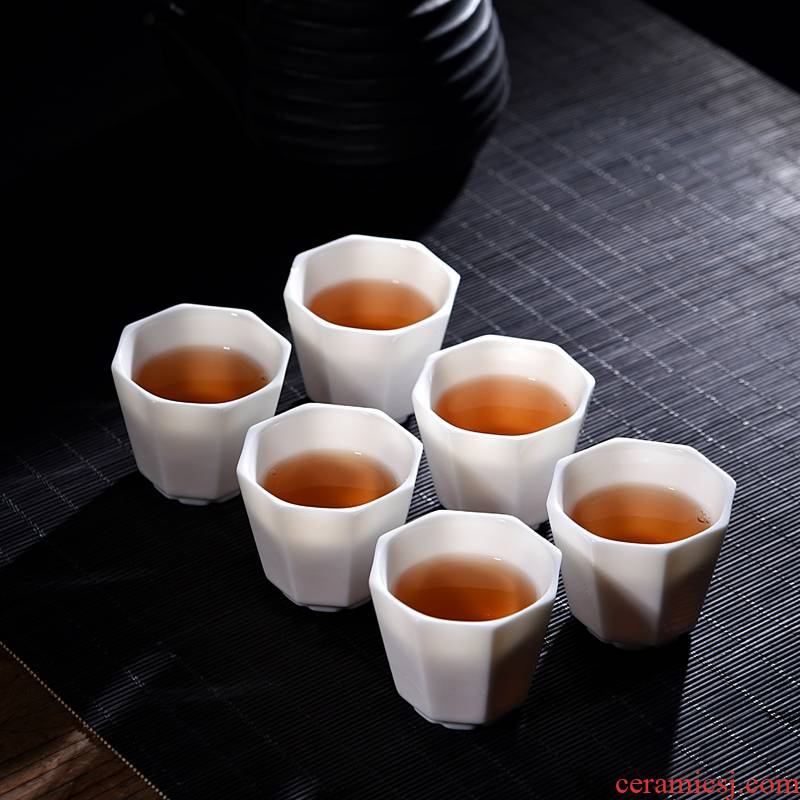 Ancient sheng up new white jade kaolin suet single cup cup more light ceramic cup sample tea cup kung fu master