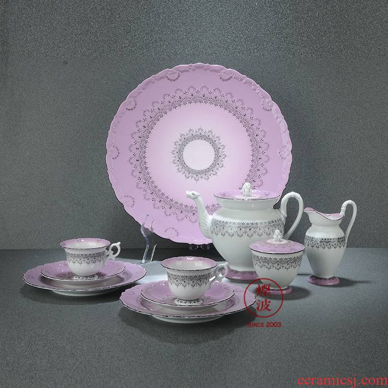 German mason MEISSEN mason meisen China limited works hand - made purple flowers, coffee set suits for