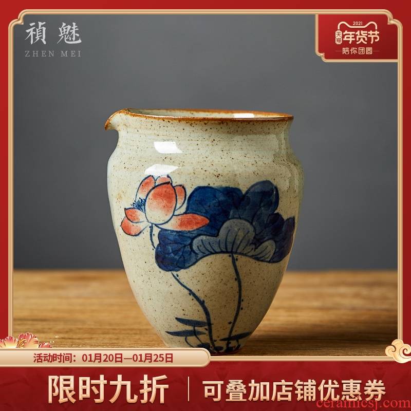 Blue and white large jingdezhen ceramic fair keller shot incarnate the hand - made kung fu tea tea accessories and a cup of tea sea points