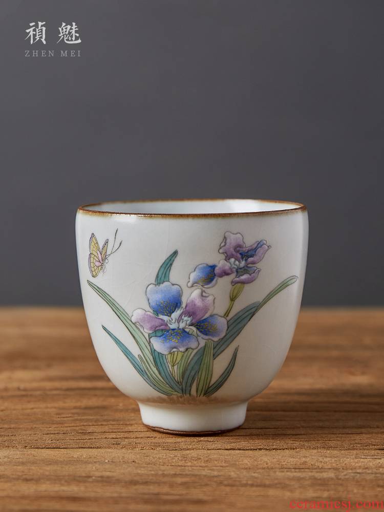 Shot incarnate the jingdezhen ceramic cup your up hand - made orchid kung fu tea set sample tea cup cup single CPU slicing can be a master