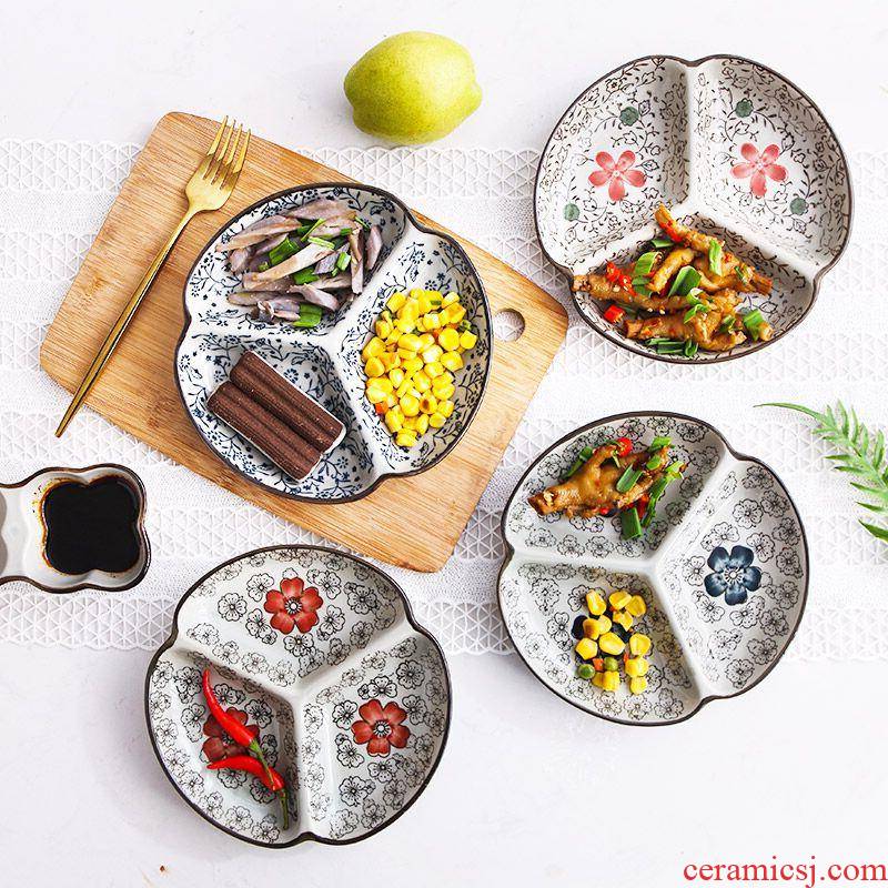 The Japanese kitchen ceramic tableware frame plate cent eat breakfast dishes creative household food dish platter children separated
