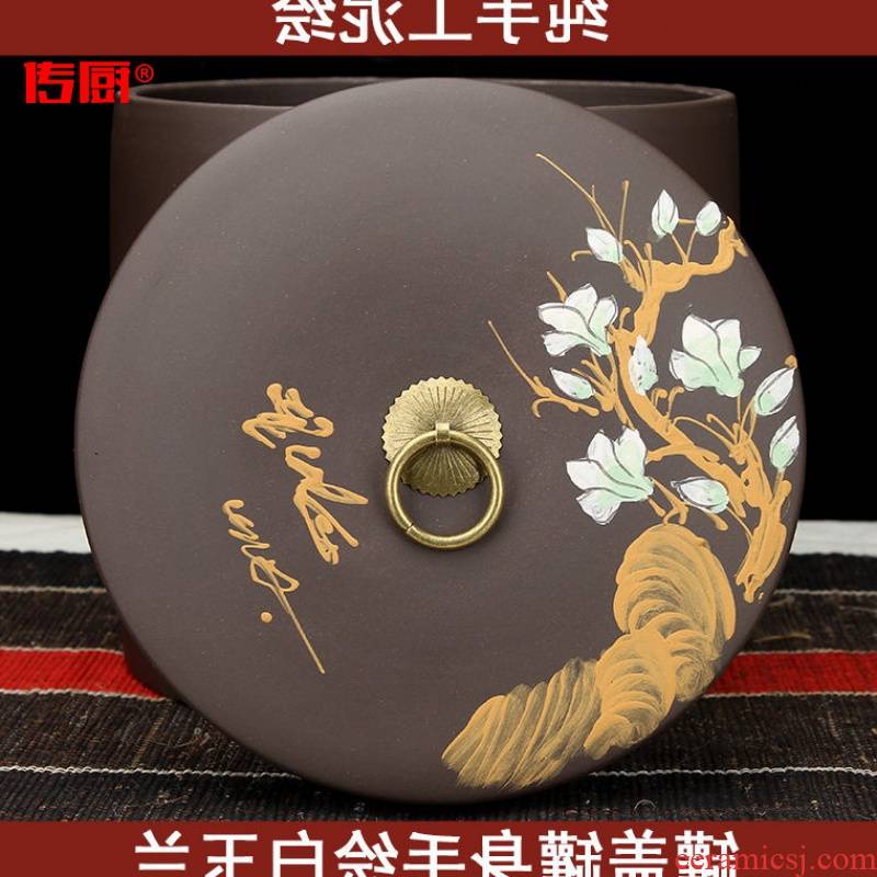 The kitchen hand straight violet arenaceous caddy fixings ceramic seal tank large installed puer tea of bread three nine cakes tea boxes