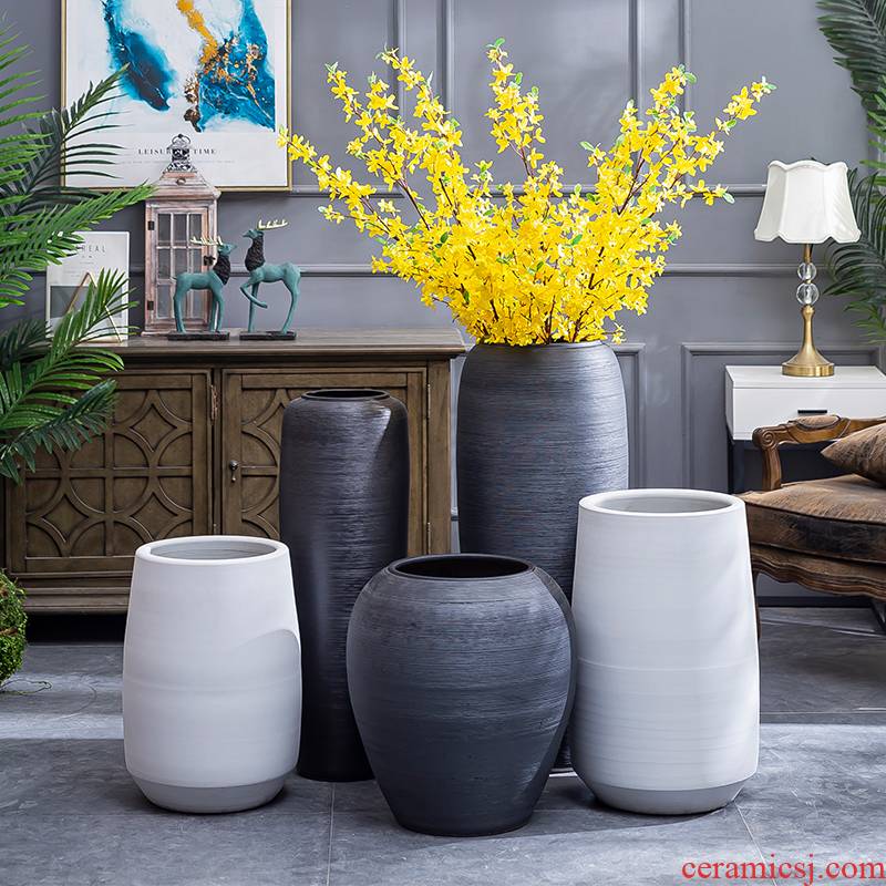 I and contracted sitting room ground ceramic vase to restore ancient ways the small pure and fresh and dried flower flower flower implement coarse pottery furnishing articles