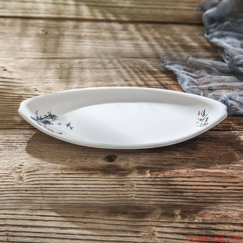 Hotel special creative ceramic dish plate disc home outfit rounded rectangle of irregular Hotel tableware