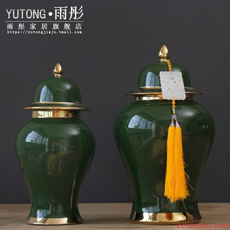 Booking with jingdezhen ceramic pot of Chinese color glaze vase mesa home furnishing articles storage tank sitting room adornment