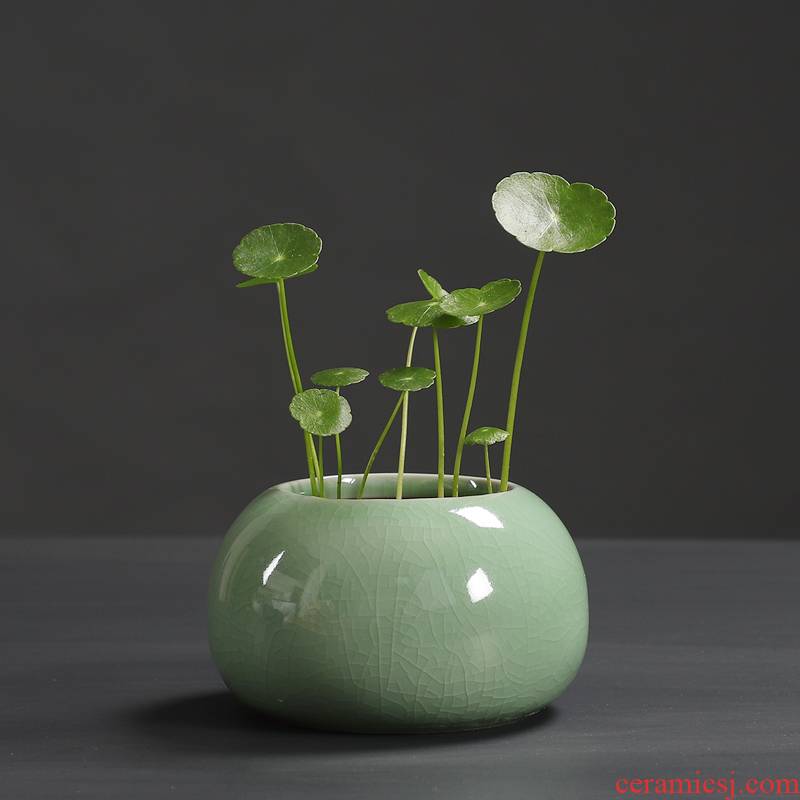 The elder brother of The ceramic up open a piece of pottery and porcelain hydroponic flower pot without Kong Hua to use green plant containers, small pure and fresh and desktop spend clearance