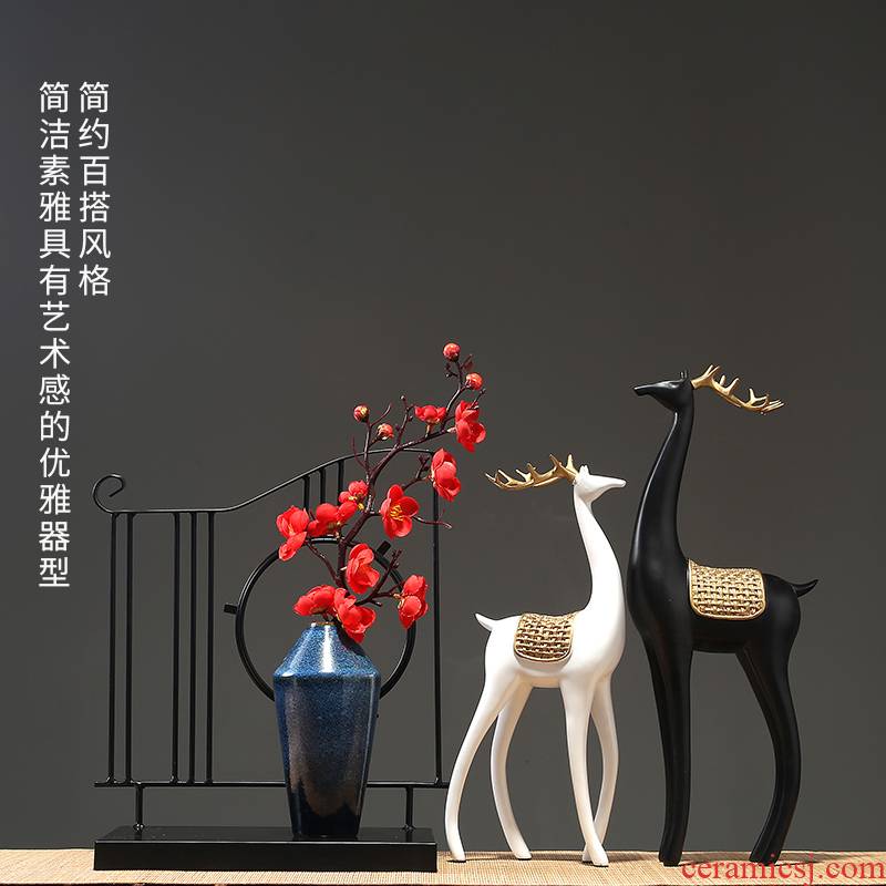 Jingdezhen I and contracted ceramic vase furnishing articles home sitting room combination dried flower crafts decorative porcelain decoration