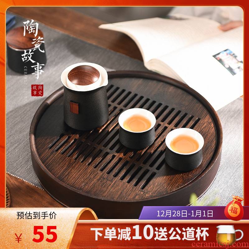 Story of pottery and porcelain tea tray household small storage tray tea sets tea tea sea I and contracted dry terms tray table drop