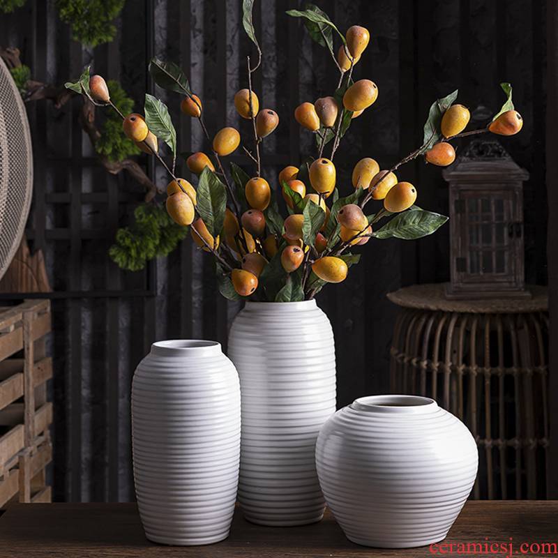 I and contracted white ceramic vase furnishing articles dried flower arranging flowers, sitting room, TV ark, Nordic home decoration