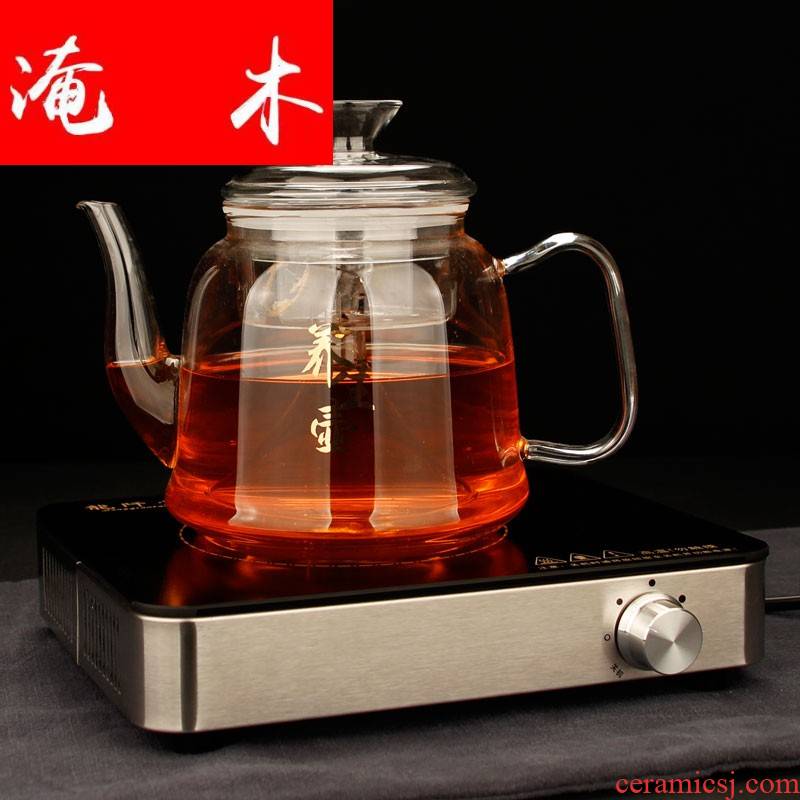 Submerged wood thickening heat - resistant glass all steam cooking pot set high borosilicate glass steam electric TaoLu glass teapot