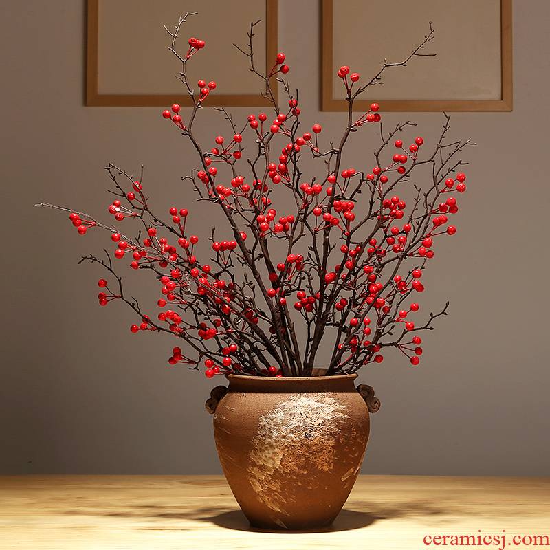 Modern classical jingdezhen vase sitting room porch dried flower flower arranging new Chinese style simulation flower adornment ornament