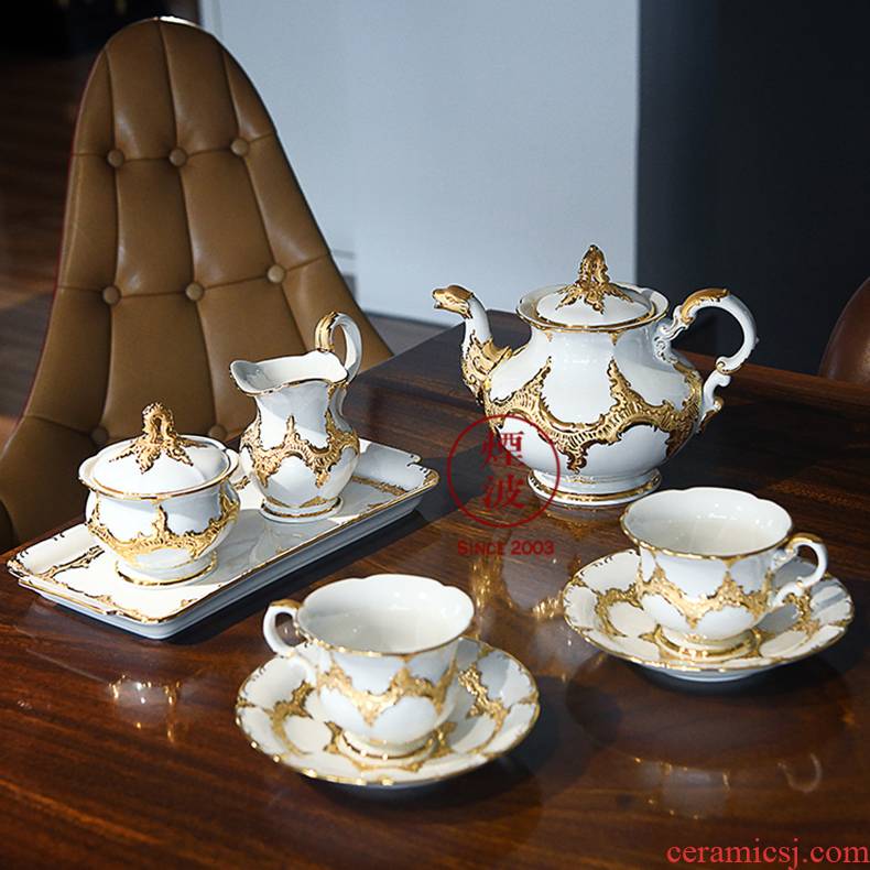 German mason MEISSEN porcelain - Form B series white paint cup teapot tea set