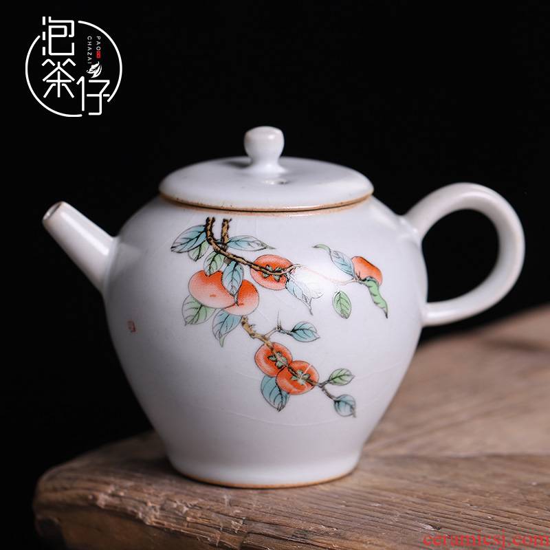 Hand your up teapot tea seed from the single pot opening piece can keep ice to crack a single household of Chinese style of pottery and porcelain trumpet