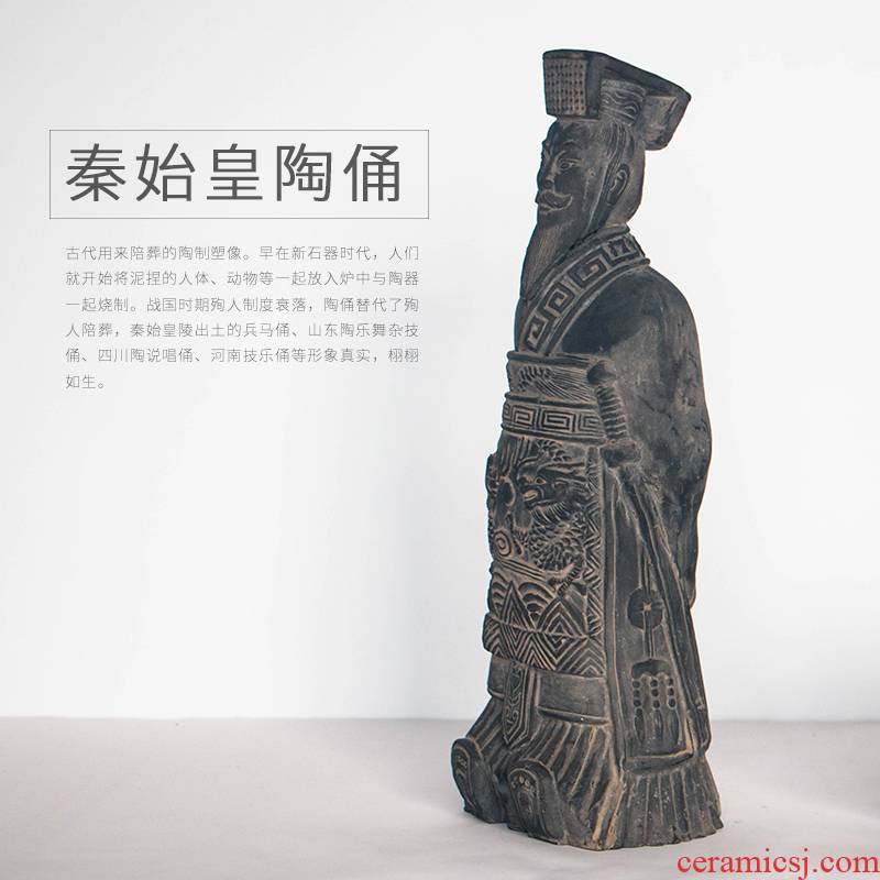 Qin shihuang terracotta figures furnishing articles furnishing articles antique collection of adornment of Chinese style bronze battle drum its art crafts