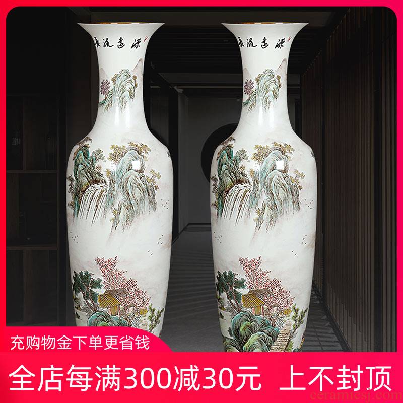 Jingdezhen ceramics hand - made scenery of large vase decorated hall handicraft furnishing articles sitting room hotel company