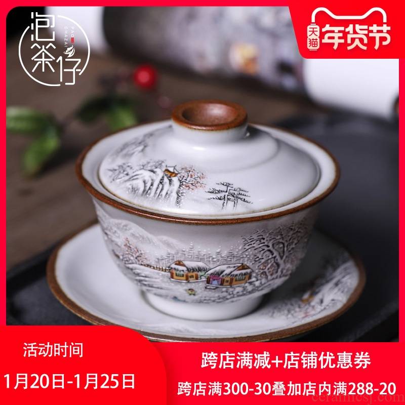 Jingdezhen hand - made tea set from the restoring ancient ways your up three tureen single antique tea cups suit household