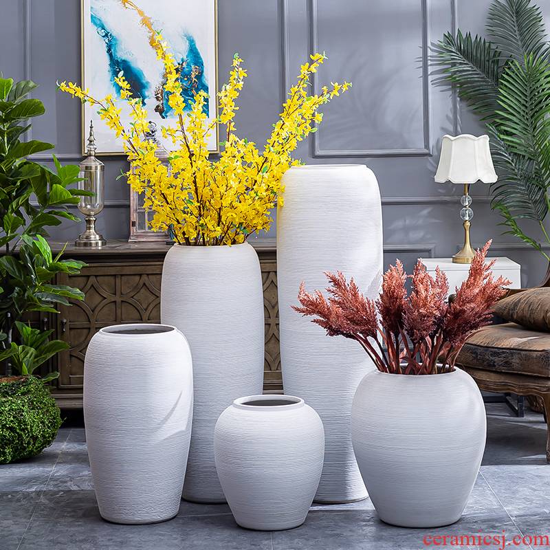 Modern contracted jingdezhen ceramic vase Nordic dried flower arranging flowers sitting room adornment is placed white clay landing