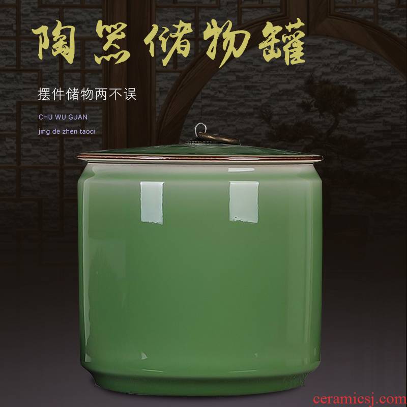 Jingdezhen ceramics round candy storage tank caddy fixings furnishing articles sitting room kitchen decoration home decoration
