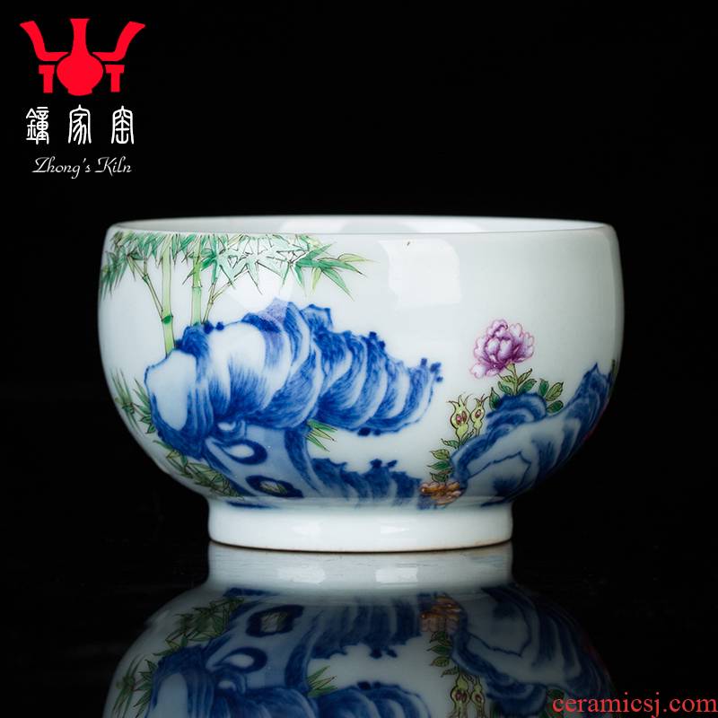 Clock home up porcelain jingdezhen porcelain cups color bucket personal special master kung fu tea cups of tea cups