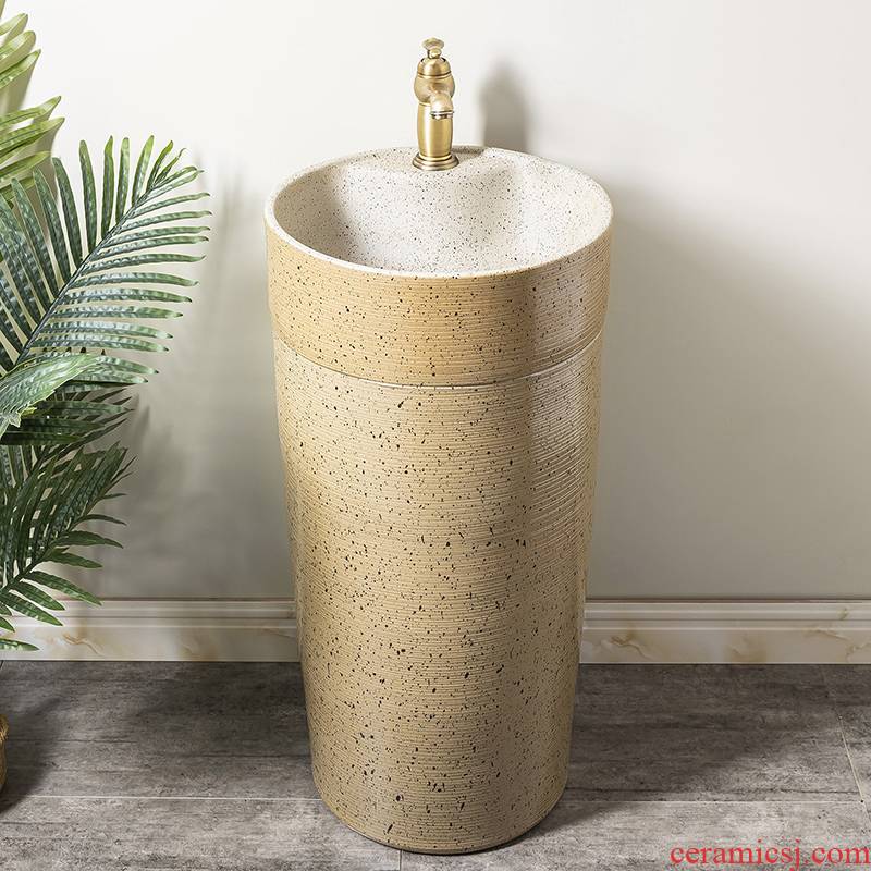 Ceramic column basin restoring ancient ways of household toilet lavatory basin sink balcony is suing floor one column 5