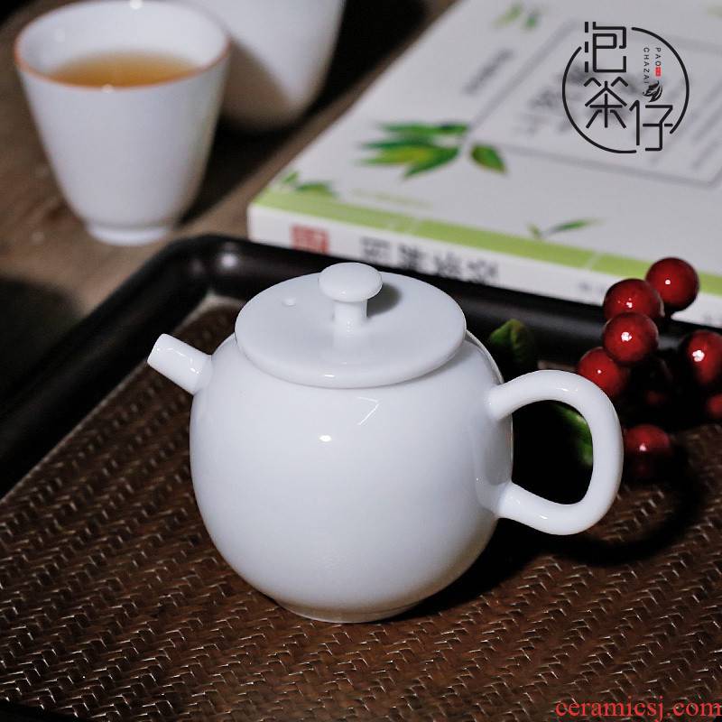 Tea seed white porcelain ceramic Tea set single pot teapot little teapot with kunfu Tea mini single Tea set with one person