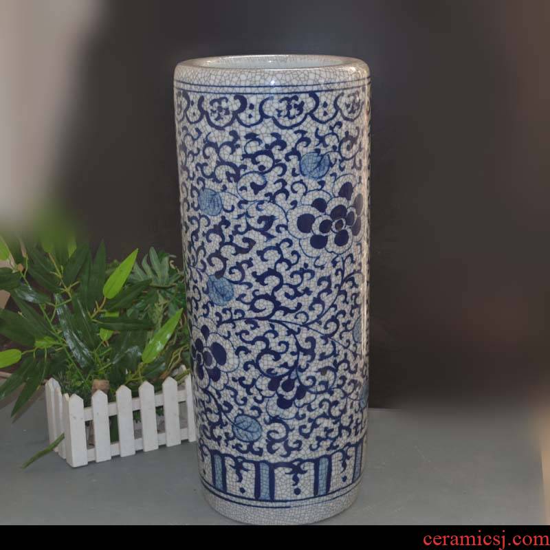 Open the slice of jingdezhen porcelain of crack quiver and calligraphy receive a porcelain decoration quiver sitting room hall umbrella receive barrels