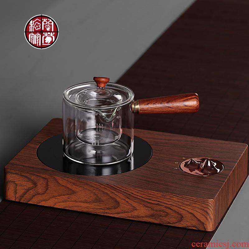Japanese can be heated high borosilicate glass single pot of cooked pot kung fu electric TaoLu special tea set household contracted